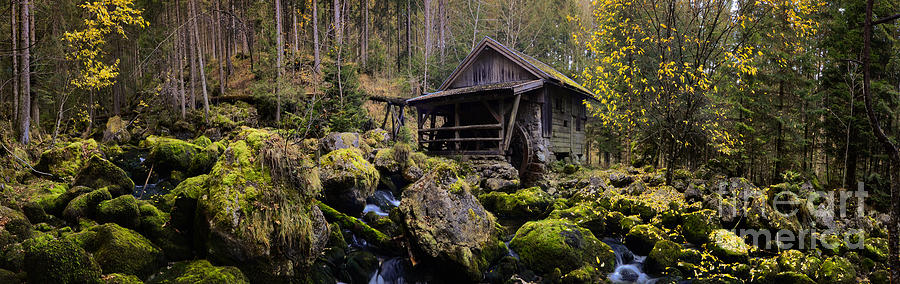 Mill at a Brook Panorama Photograph by Sabine Jacobs