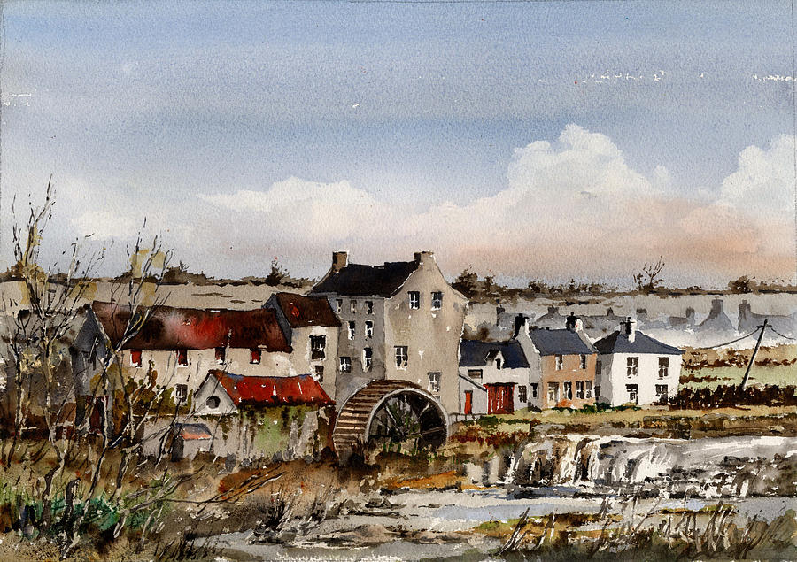 Mill at Bruree  Limerick Painting by Val Byrne