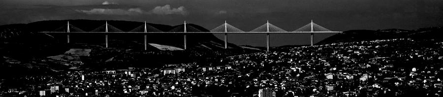Millau Viaduct in Moonlight Photograph by Mike Marsden