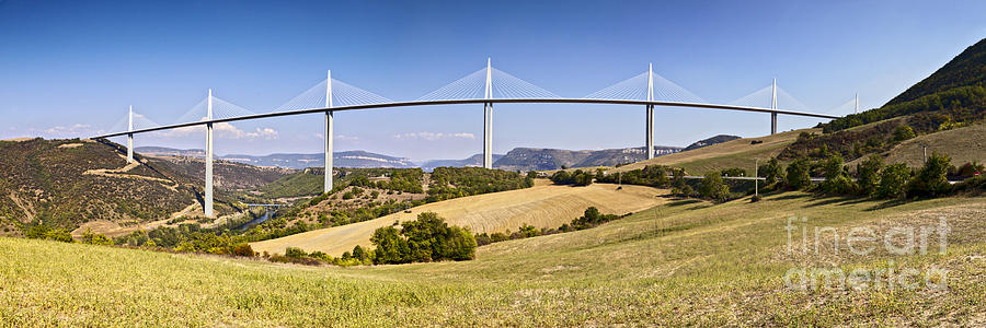 Millau Viaduct Panorama Midi Pyrenees France Photograph by Colin and Linda McKie