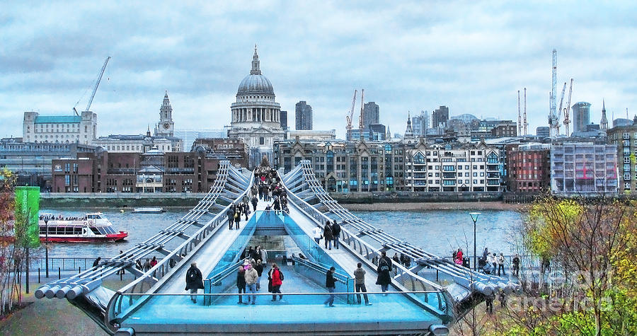 London Photograph - Millenium Bridge and St Pauls Cathedral by Jack Schultz