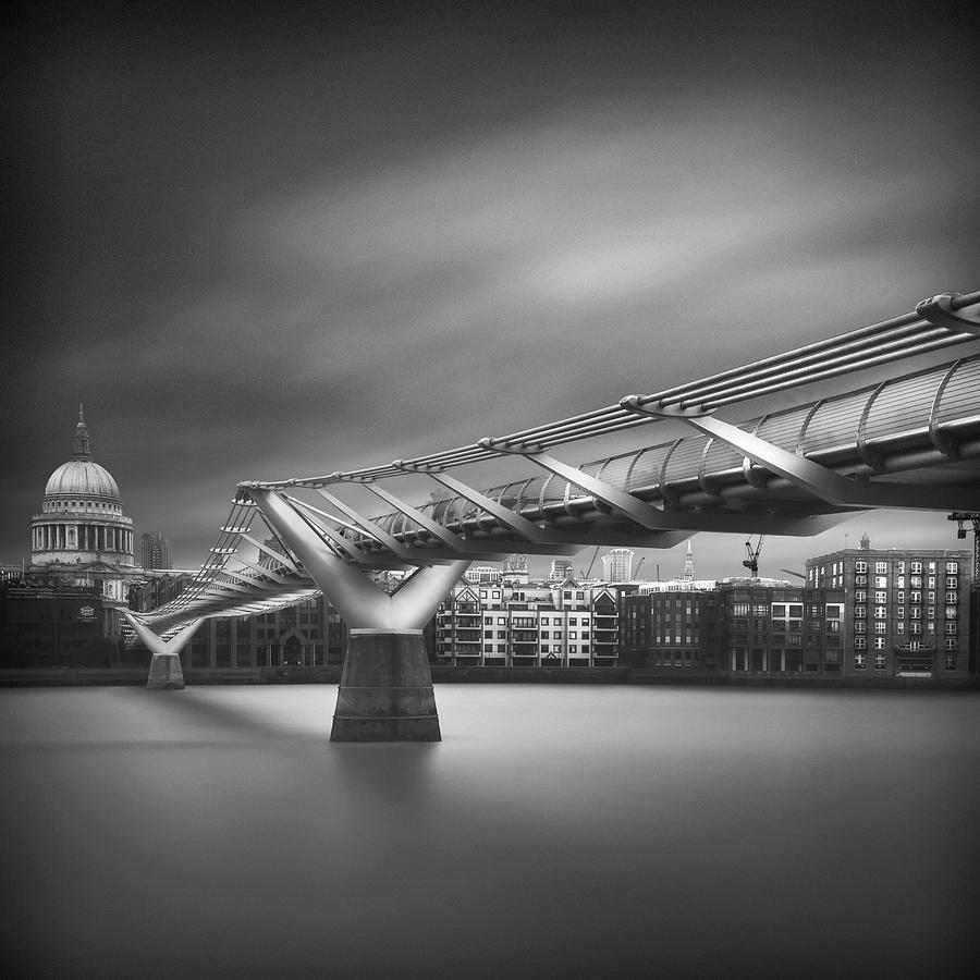 Black And White Photograph - Millennium Bridge by Ahmed Thabet
