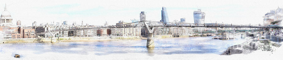 Millennium Bridge London Digital Art by Roger Lighterness