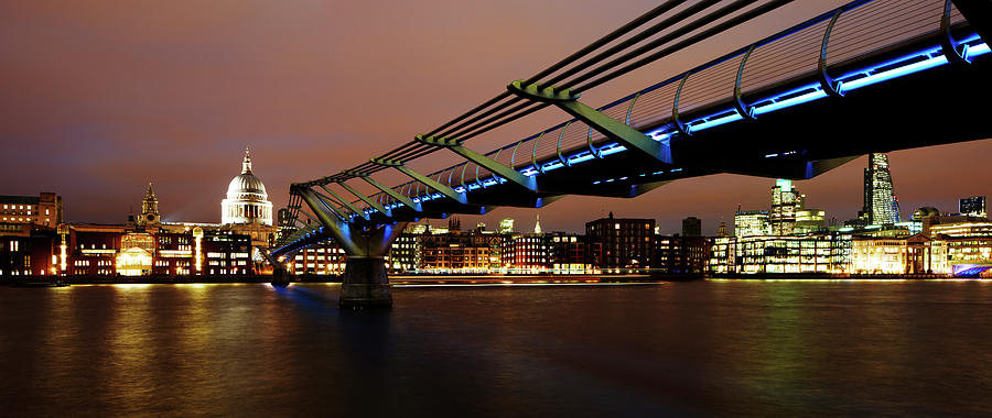 Millennium Bridge Over River Thames At Photograph by Gary Yeowell