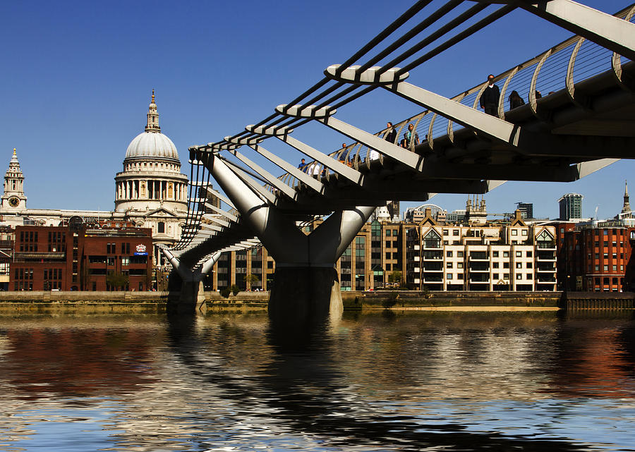 Millennium Bridge Thames London Photograph by David French