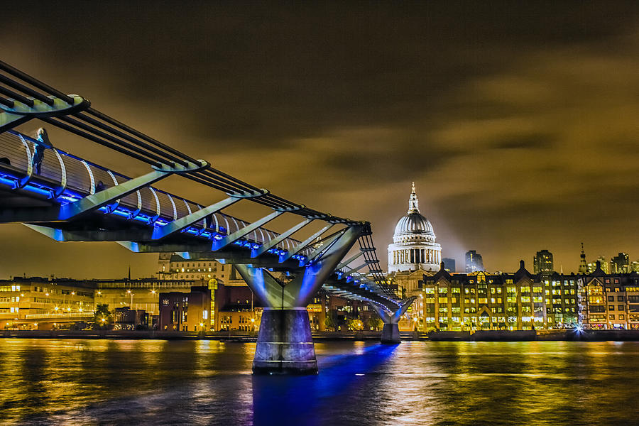 London Photograph - Millennium Bridge with St pauls by Ian Hufton