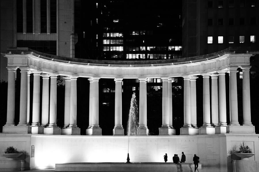 Greek Photograph - Millennium Monument and Fountain Chicago by Alexandra Till