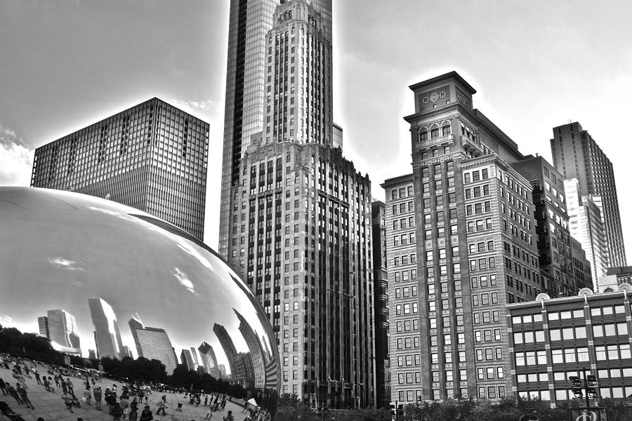 Millennium Park In Black And White Photograph