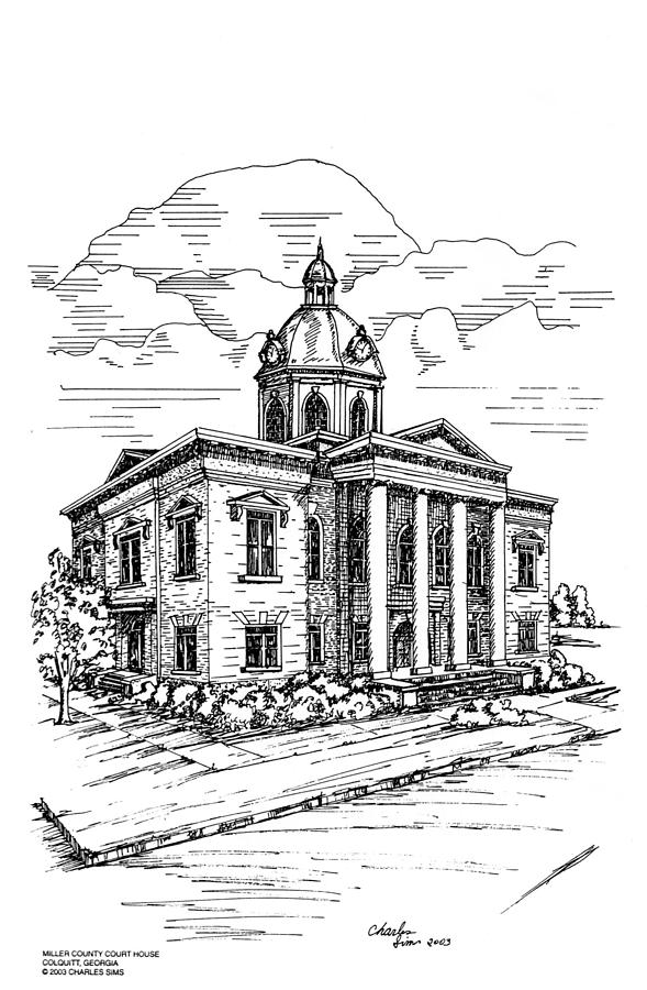 Miller County Courthouse Drawing by Charles Sims Fine Art America