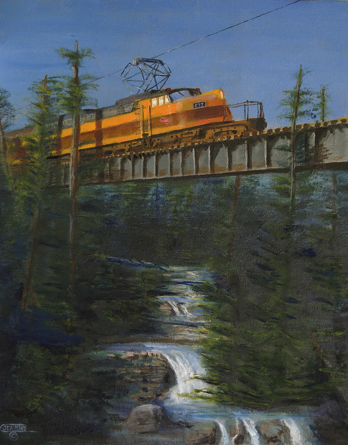 Train Painting - Milwaukee Roads Wilderness by Christopher Jenkins