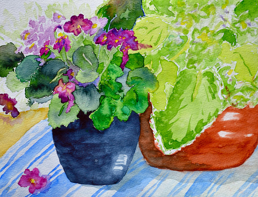 Mimis Violets Painting by Beverley Harper Tinsley