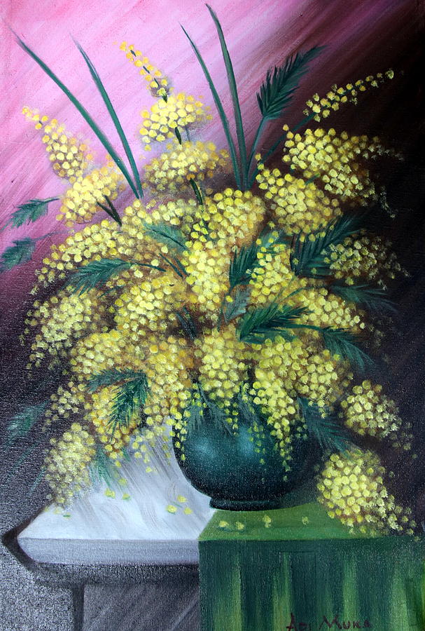Mimosa Flowers Painting