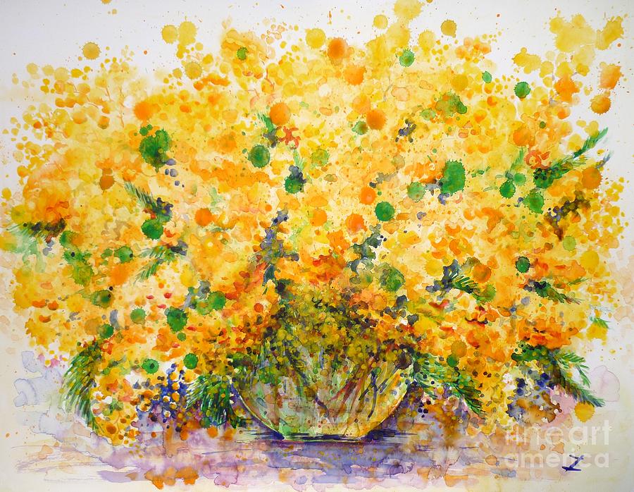 Flower Painting - Mimosa by Zaira Dzhaubaeva