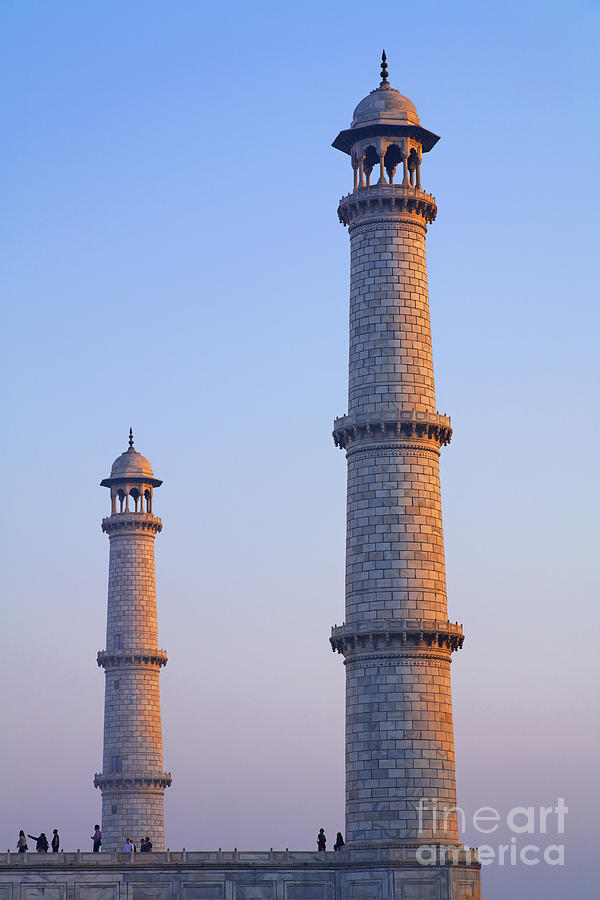 Minaret of the Taj Mahal at Agra in India Photograph by Robert Preston
