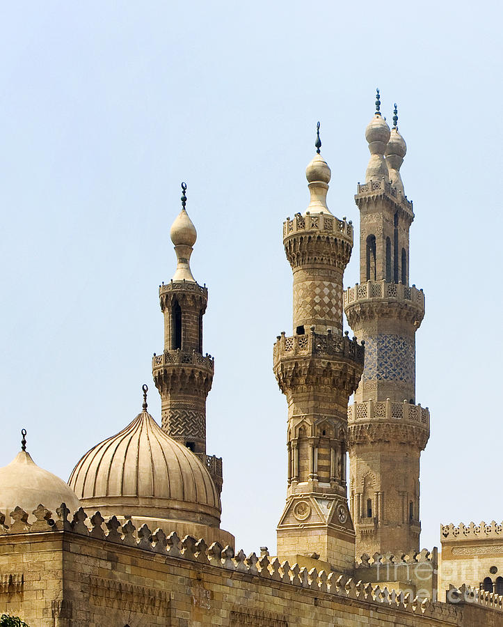 Minarets of Al Azhar mosque in Cairo Photograph by Paul Cowan