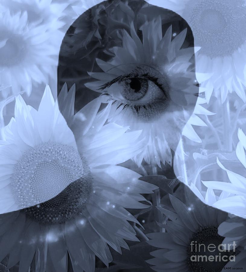 Minds Eye blue Digital Art by Elizabeth McTaggart