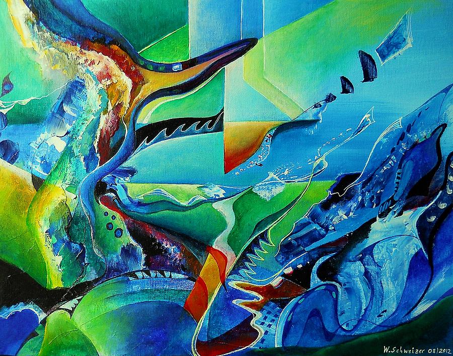 mindscape no.2-Improvisation Saxophone and Piano Painting by Wolfgang Schweizer
