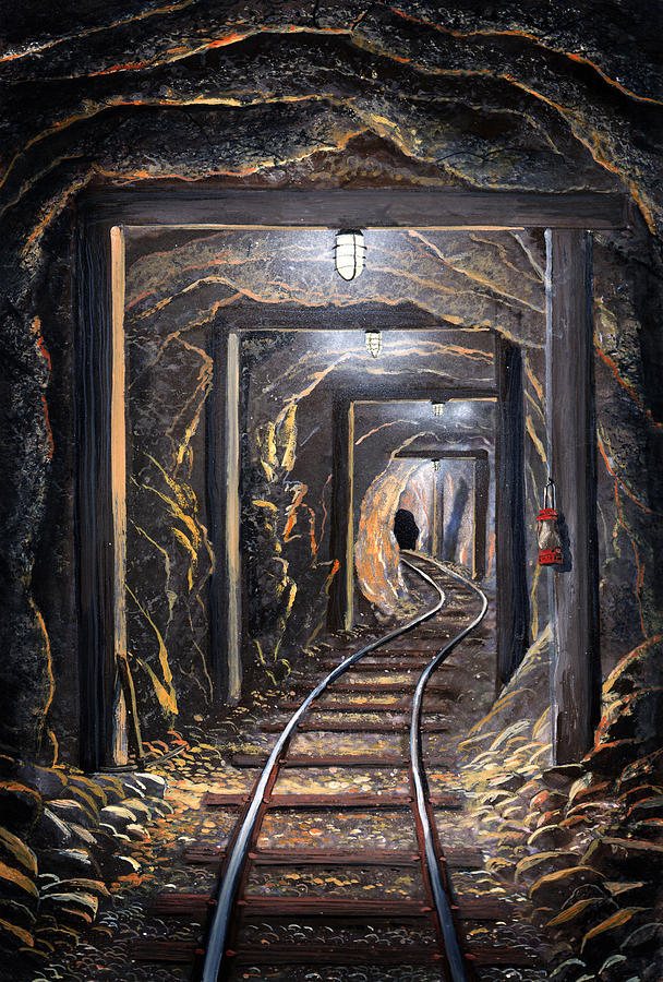 Mine Shaft Mural Painting by Frank Wilson