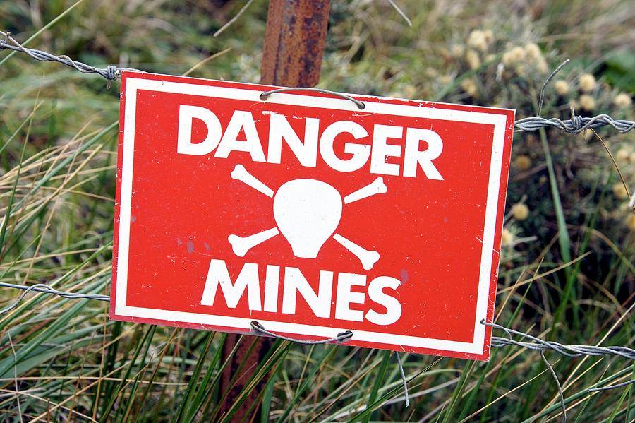 Mine Warning Sign Photograph by Steve Allen/science Photo Library