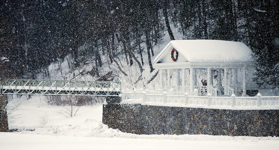 Winter Photograph - Mineral Spring Pavilion by Mary Beth Landis