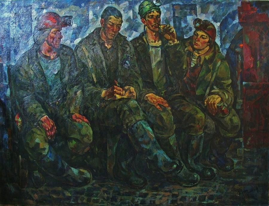Miners Painting - Miners Crew by Ivan Filichev