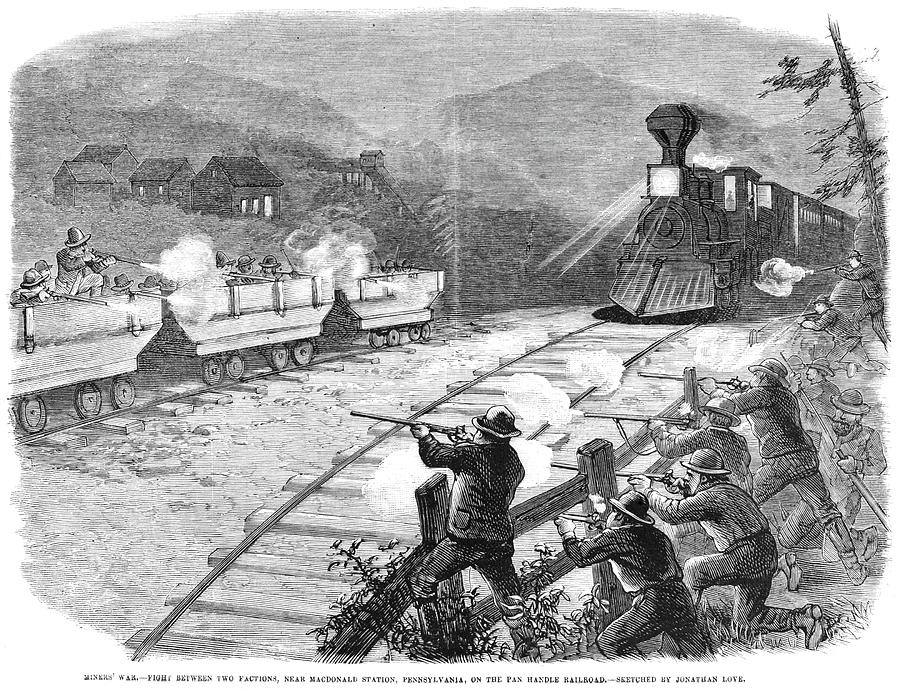 Miners War, 1874 Painting by Granger