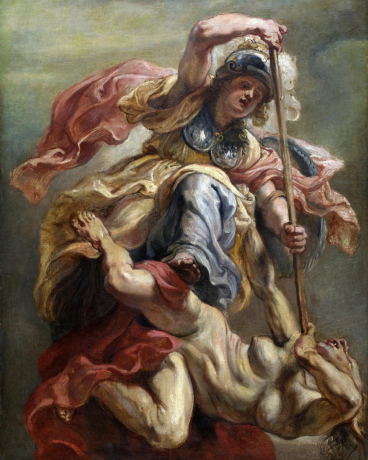 Peter Paul Rubens Painting - Minerva slaying Discord by Peter Paul Rubens