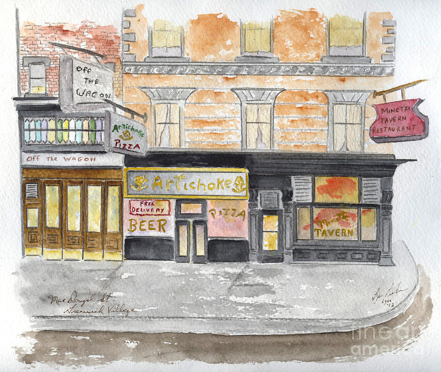 Bleecker Street Painting - Minetta Tavern  Greenwich Village by AFineLyne