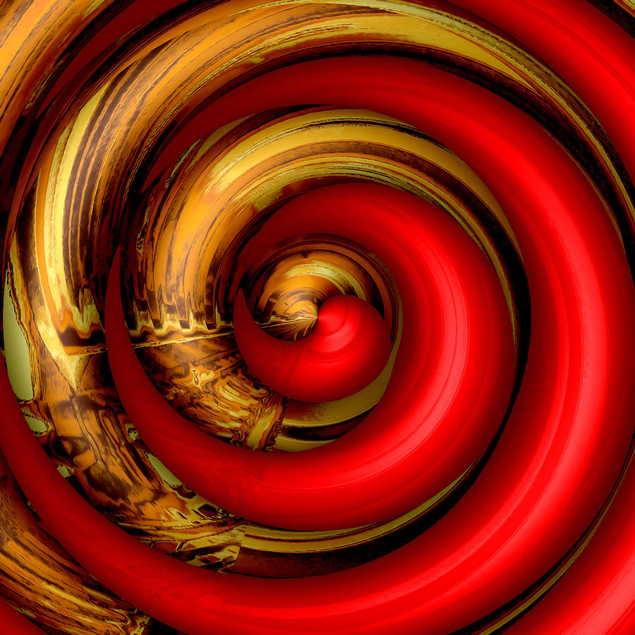 Abstract Digital Art - Mingle - Red by Wendy J St Christopher