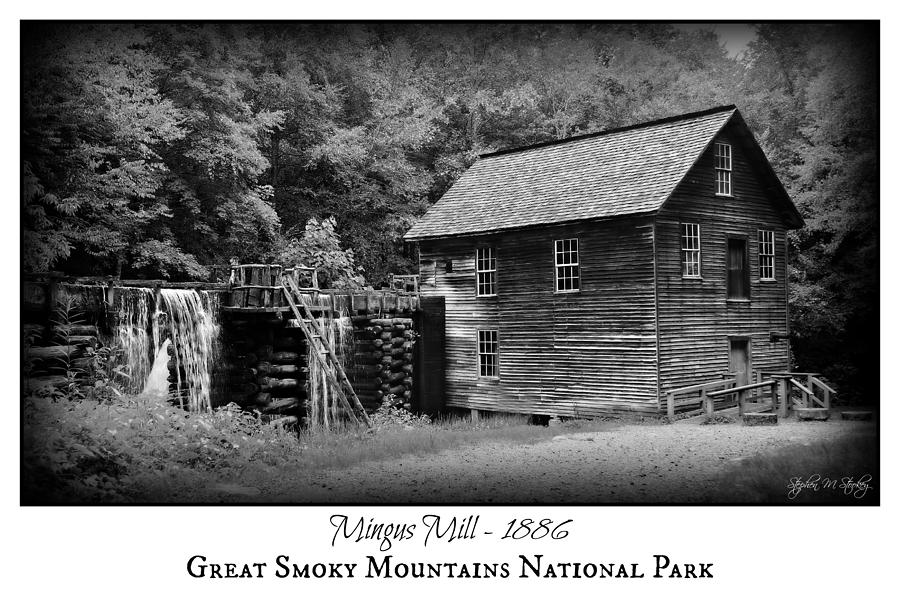 Architecture Photograph - Mingus Mill -- Black and White Poster by Stephen Stookey