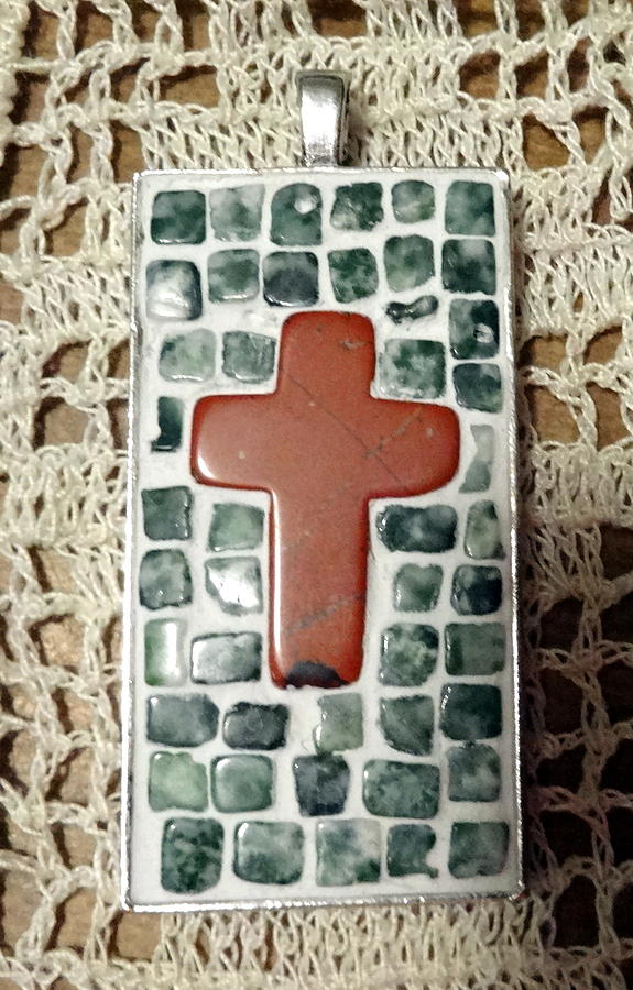 Mini Cross Mosaic Pendant 11 Jewelry by Kathleen Luther