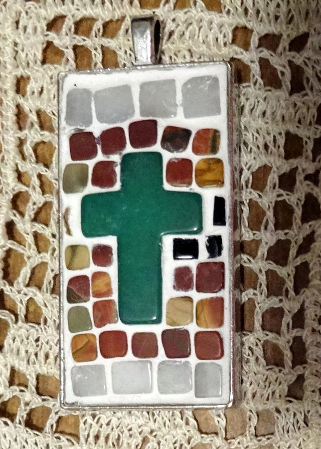 Mini Cross Mosaic Pendant 6 Jewelry by Kathleen Luther