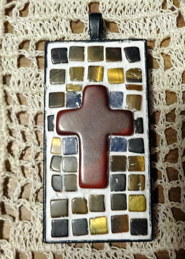 Mini Cross Mosaic Pendant 7 Jewelry by Kathleen Luther