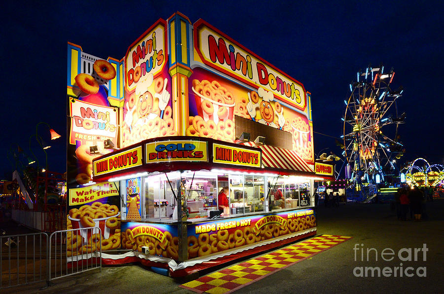Fair Photograph - Mini Donuts Kiosk by Bob Christopher