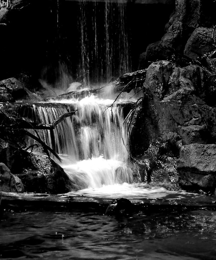 Mini Falls Black and White Photograph by Deena Stoddard
