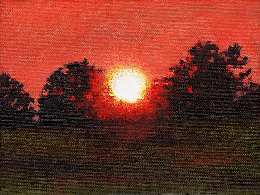 Sunset Painting - Miniature #3 by Helen White Sunset Painting - Miniature #3 by Helen White