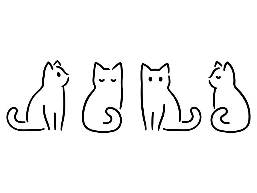 Minimal cat drawing Drawing by Sudowoodo