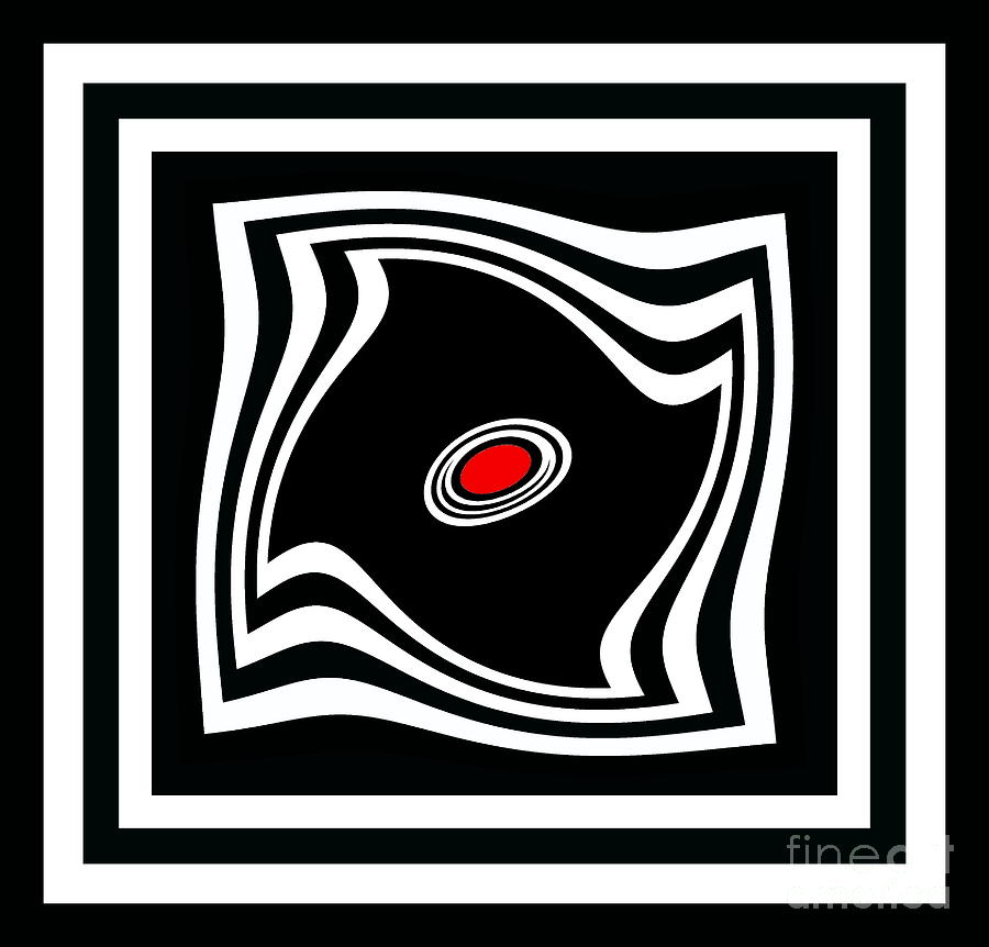 Black Digital Art - Minimalist Art Black White Red No.17 by Drinka Mercep