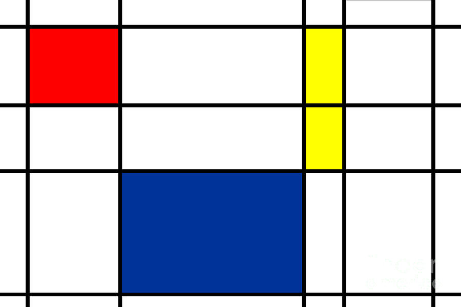 Abstract Digital Art - Minimalist Mondrian by Celestial Images