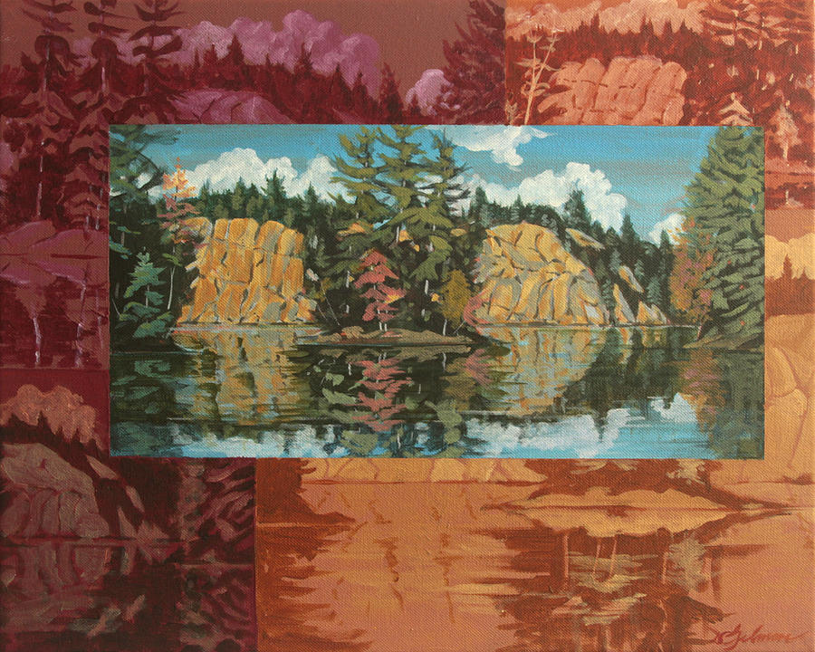 Mink Lake in Fall Painting by David Gilmore