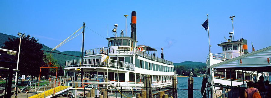 Minne Ha Ha Steamboat At Dock, Lake Photograph by Panoramic Images