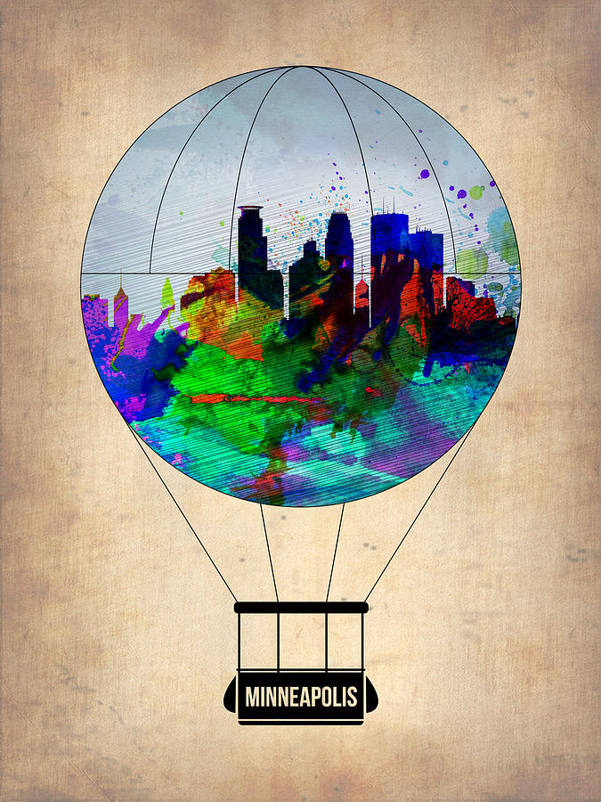 Minneapolis Painting - Minneapolis Air Balloon by Naxart Studio