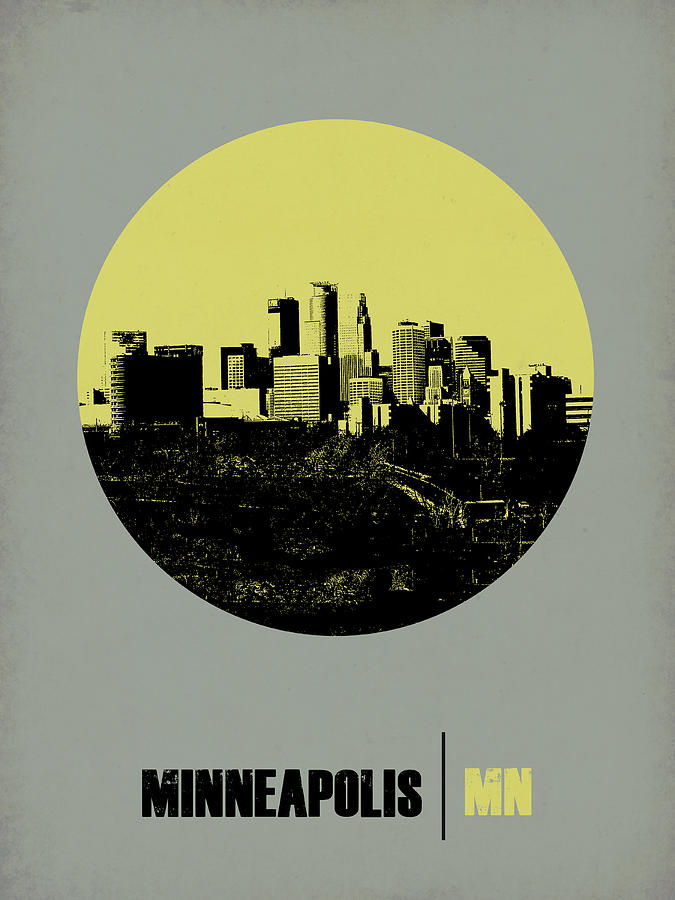 Minneapolis Digital Art - Minneapolis Circle Poster 2 by Naxart Studio