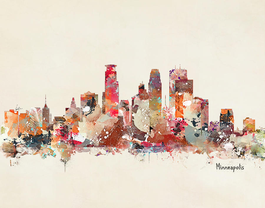 Minneapolis Skyline Painting - Minneapolis Minnesota by Bri Buckley