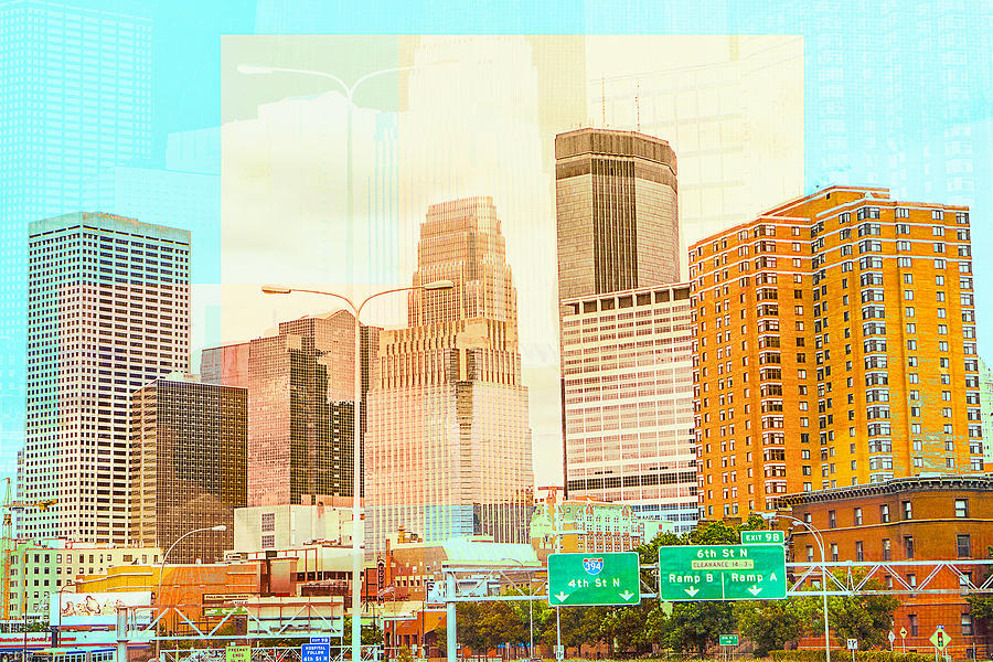 Skyline Digital Art - Minneapolis Skyline  by Susan Stone