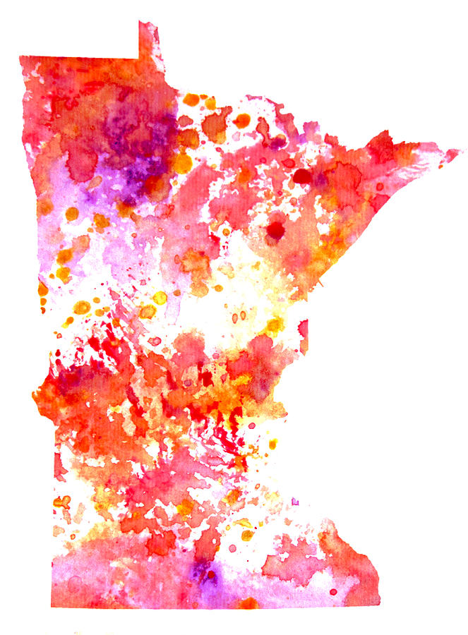 Map Digital Art - Minnesota by Brian Reaves