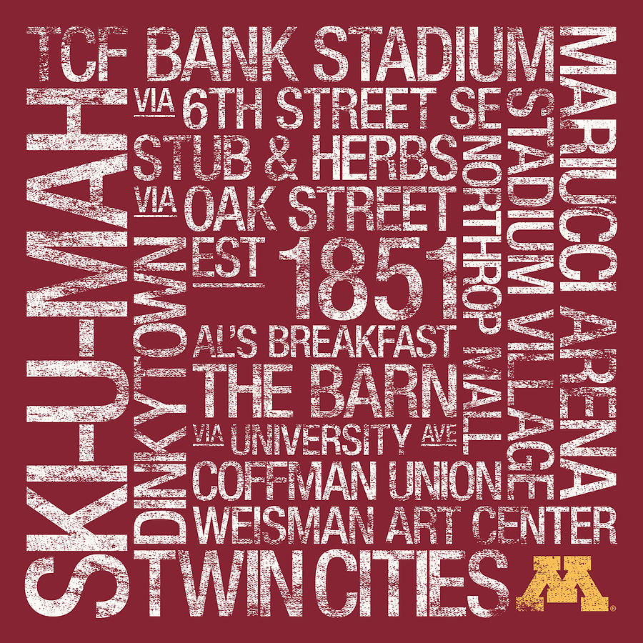 Minnesota College Colors Subway Art Photograph by Replay Photos