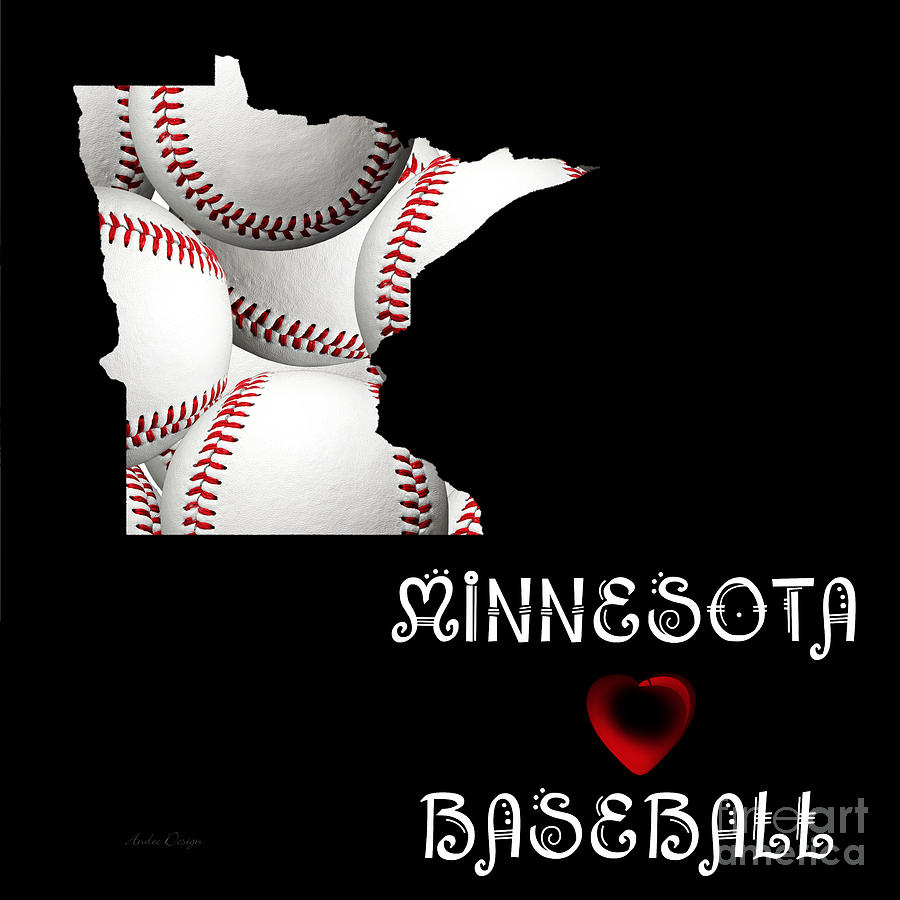 Minnesota Loves Baseball Digital Art by Andee Design