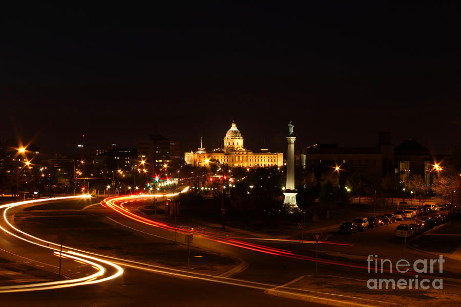 City Photograph - Minnesota State Capital at Night by Jimmy Ostgard