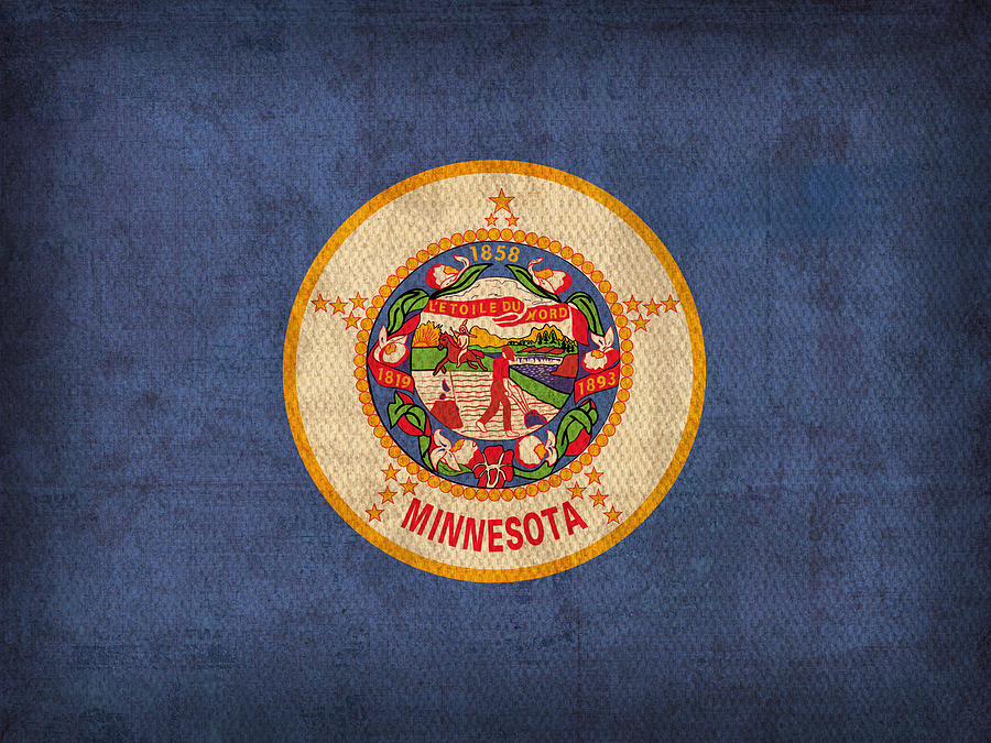 Minneapolis Mixed Media - Minnesota State Flag Art on Worn Canvas by Design Turnpike